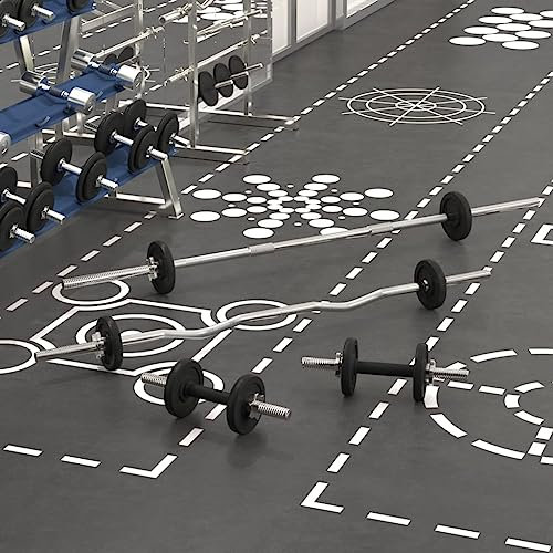 Langhantel- und Kurzhantelset 30 kg Gusseisen