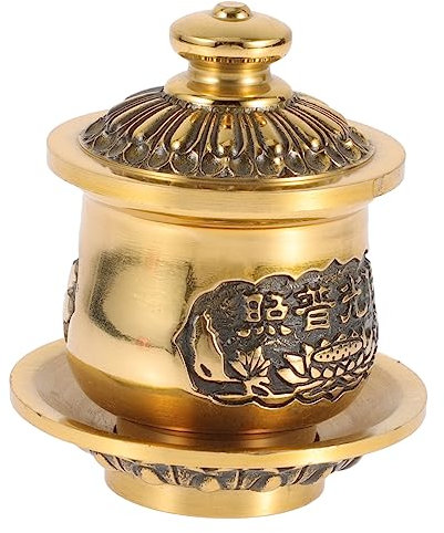 COLLBATH Kupfer Wasserbecher Buddhistische Opferbecher Wasserbehälter Tempel Dekoration Ritualschale Sammlerstück Lackfrei Glatt Für Zen Teeräume Geeignet