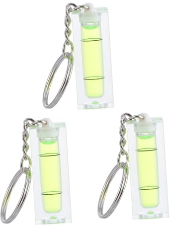 Veemoon 3pcs Horizontal Bubble Keychain Spirit Level Keyring Mini Bubble Level for Acrylic Keyrings Small for DIY Projects