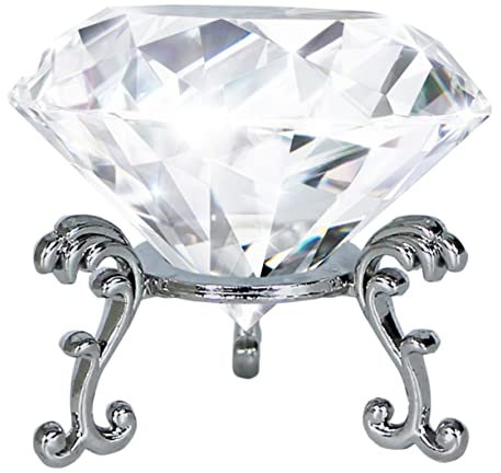 Gogogmee 1satz Wasserkrystal Diamant Briefbeschwerer Mit Metallstand Hochzeitsdeko Tischdekoration Elegantes Für Geburtstage Und Besondere Anlässe Glänzende Oberfläche