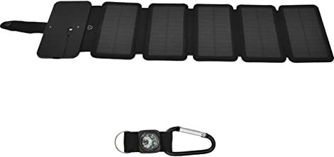 Glomora Banque d'énergie Solaire Portable Pliable Double Sortie Chargeur de Charge directe Universel pour Alimentation Mobile à 3 preuves Noir (50% Off)