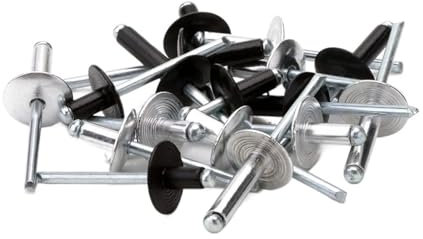 Blindnitar med öppen ände i aluminium, stort lock, platt runt huvud med delad fläns, platt runt huvud (silver M4 (30 st), 30 mm, 30 mm