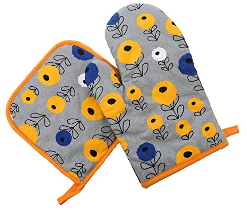 SOLUSTRE Heat Insulated Pad Oven Mitts Baking Glove Kitchen Oven Microwave Gloves Insulated