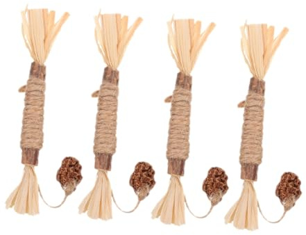 TOBBOMEY 4piezas Palos De Molar para Gatos Juguetes Interactivos De Catnip para Mascotas Palos De Teething para Estimulación Mental y Física Accesorios De Entretenimiento para Gatos