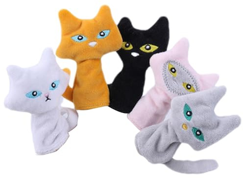 Títeres con Dedos para – 5 títeres de Dedos en Forma de Animales para – Juego de 5 Marionetas de Peluche – Marionetas de Dedos y Dulces de Estilo Animal para Je