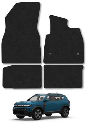 Dacia Duster (2024+) [Full Hybrid] Carpet Car Mats | Black Edge Trim Tailored Fit Floor Mats Full Coverage Protection Accessories Easy Clean Anti Slip Made in the UK
