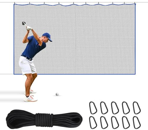 Kynara 10x10ft Golf Netting for Garage, Heavy Duty Golf Nets for Backyard, Sports Netting for Backyard Barrier, Backstop Netting, Safety Net