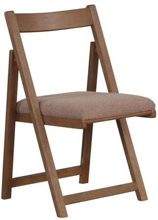 FANTASK Lot de 2 chaises Pliantes avec Dossier incurvé et Pieds en Bois d'hévéa - pour Salle à Manger, Mariage et Restaurant - Noyer