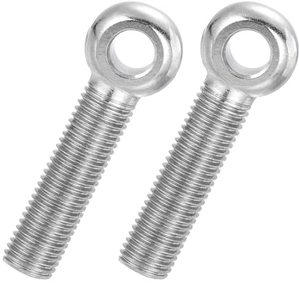 PATIKIL 2 Pcs M16x70mm Perno Ad Occhiello Girevole Con Spalla, 304 Acciaio Inossidabile Metrico Filettatura Completa Occhiello A Forma Di Occhio Di Pesce Vite A Foro, Colore Argento