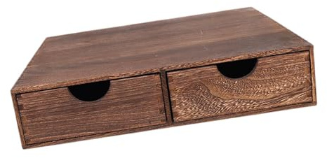 YWJLQH Organizer in Legno per Cialde di caffè con Due Scomparti, Ideale per Uso Domestico, Marrone