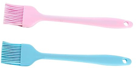 ibasenice 2pièces Lot de Pinceaux Silicone pour Barbecue Pinceaux Cuisine Silicone Rose Et Bleue Badigeonner Huile Et Sauce