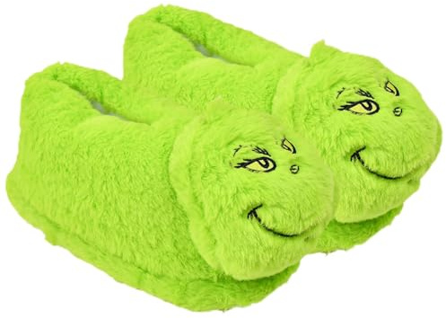 VGECEE Ciabatte Allegre per Natale, Pantofole Unisex Pantofola Interna Calda Invernale Peluche Soft Peluche Funny Cartoon Pantofole Ciabatte da Casa Antiscivolo Pantofole da Casa in Morbida (36-46)