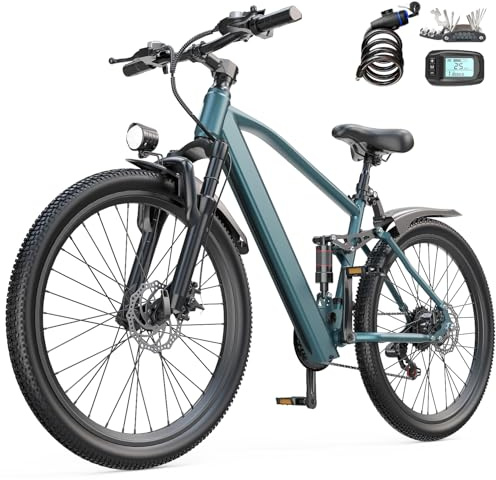 E-Bike 26 21-Gang Hochkohlenstoffstahlrahmen 250W Motor 13Ah Akku Höchstgeschwindigkeit 25km/h City E-Bike mit LCD Display