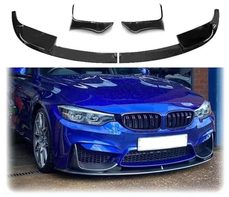 Auto Frontspoiler Lippe für BMW 3 Series F30 for M3 for M4 2012-2018,Frontlippe Spoiler Frontstoßstange Lip Splitter Diffusor Antikollisionsschutz Zubehör,A/Glossy Black