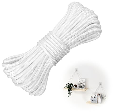 Picture Hanging Cord Extra Strong, 20m x 2.5mm Picture Hanging String, Heavy Duty Braided Nylon Rope 30kg Capacity for Hanging Large Mirrors Photo Frames Paintings Wall Art Decorations DIY Crafts