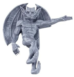LumaTide Door Frame Gargoyle Statue – Corner Sculptures Home Decor Figurines for Wall & Shelf Display (Gray1)