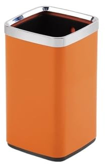 RUNZE765Z Corbeille à Papier Poubelle Ouverte en métal avec Seau Amovible for espaces étroits (Salle de Bain, Bureau) Poubelle De Bureau(Orange)