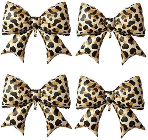 Tourima 4 st set leopard bågar folieballonger, heliumballonger födelsedag flicka, babyparty dekoration flicka, födelsedagsdekoration, födelsedagsflicka, rosetter dekoration födelsedag