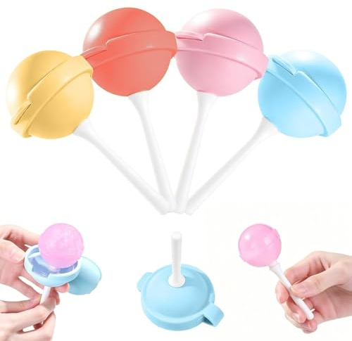 8er Set Eisformen Silikon für Eis am Stiel - Lollipop Design Formen BPA-frei, Wiederverwendbare Eislutscher Formen für DIY Wassereis, Joghurt & Fruchtsaft, 4 Farben (8 Stück)