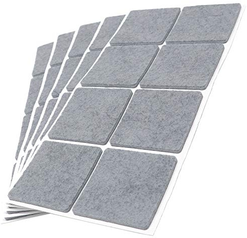 Adsamm® / 40 x feltrini autoadesivi/Grigio / 50x50 mm/Quadrato/piedini per mobili in feltro da 3.5 mm di spessore/pad protettivi per arredi