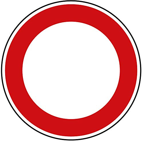 Verkehrszeichen Verbot für Fahrzeuge Aller Art Nr. 250 | Ø 420mm, Alu 2mm, RA1 | Original Verkehrsschild nach StVO mit RAL Gütezeichen | Dreifke®