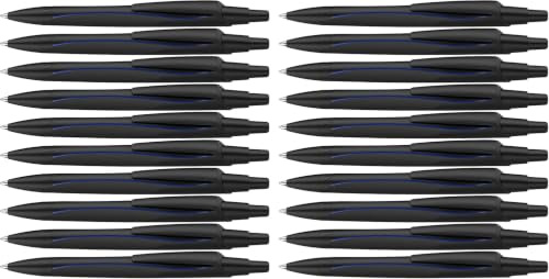 Schneider Reco Kugelschreiber (Aus recyceltem Kunststoff, ausgezeichnet mit Der blaue Engel, Schreibfarbe: Blau) schwarz, 20er Pack