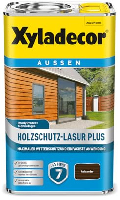 Xyladecor Holzschutz-Lasur Plus, Maximaler Wetterschutz und einfachste Anwendung, Palisander, 2,5 l