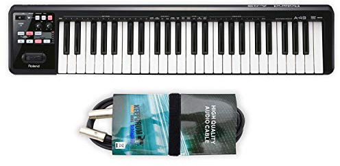Roland A49 A-49 BK USB MIDI-Controller-Keyboard Schwarz + keepdrum MIDI-Kabel 2m
