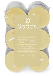 Spaas Scented Tealights flatpack x12 4.5h, Shimmering Smile, Beige