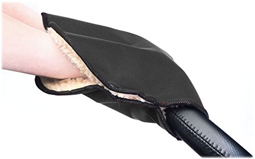 Handwärmer Kinderwagen Handmuff MUFF Handschuhe Kinderwagenmuff 40 x 45 cm Wasser- und Windabweisender Stoff Universalgröße für Kinderwagen Buggy (Schwarz)