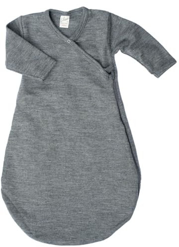 Lilano, Merino Wickelsack mit 2-Wege Reißverschluss, 70% Wolle (kbT), 30% Seide, 210 g/m² (Grau, 50-56)