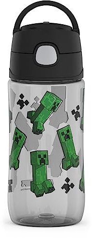Thermos FUNTAINER 16 Ounce Plastic Hydration Bottle with Spout, Minecraft