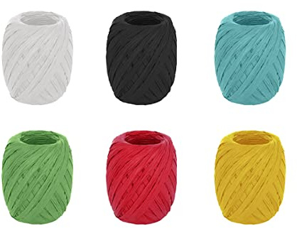 Confezione di rafia di carta 6 colori da 4 mm. x 30 m.