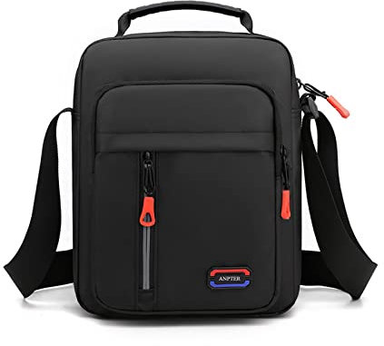 ANPTER Umhängetasche Herren Schultertasche Crossbody Herrentasche Handytasche Herrenhandtasche Kleine Umhängen Tasche Shulder Bag Messenger für Freizeit Urlaub Ausflug (Schwarz Umhängetasche)