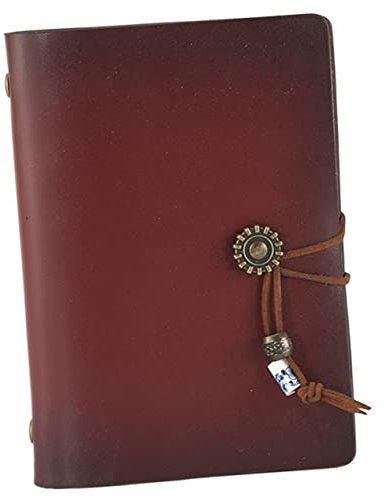 NUOBESTY Vintage Leder Reisetagebuch A7 Loseblatt Notizblock Mit Ledereinband Leichtes Journaling Tagebuch Für Männer Und Frauen Alltag Und Reisen