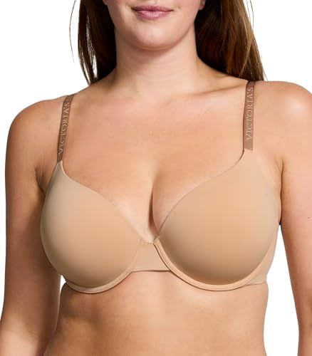 Victoria's Secret T Shirt Demi Bra, Lightly Lined, Smoothing, Bras for Women, Beige (34C)