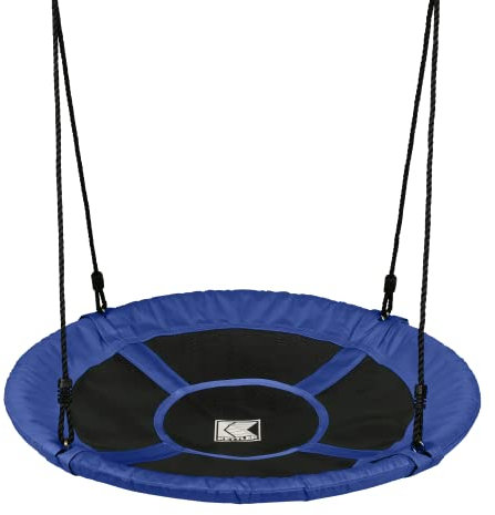 KETTLER Nestschaukel Outdoor BLAU | 100cm Durchmesser | 50kg belastbar | Höhenverstellbar | Tellerschaukel | Kinder ab 3 Jahren