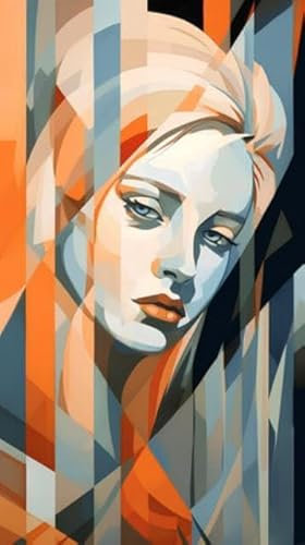 adrium Acryl-Bild 50 x 90 cm: Porträt einer schönen Frau mit abstraktem Hintergrund. Digitale Zeichnung. (208715312)