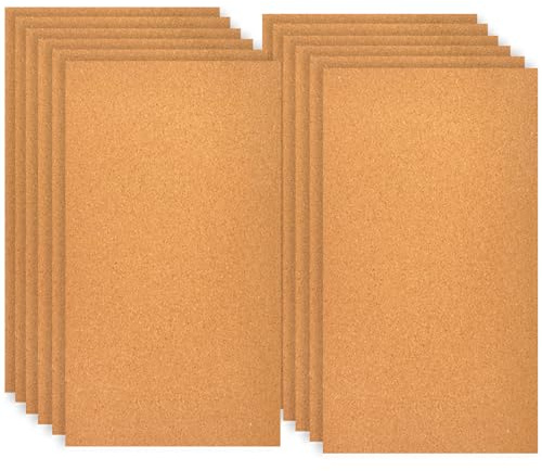 Vueinrg 12 Pièces Feuilles de Liège A4 Tableau Liege Mural 2 mm d'épaisseur Tableau d'affichage en Lièges Panneau de Lièges pour Photo Bricolage Décoration Murale (30 x 21 cm)