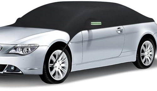 Car Cover, Half Car Cover Waterproof, Universal Car Top Cover, Top Window Weather Protection Cover, for Outdoor Frost Sun Rain Dust Protector (B)