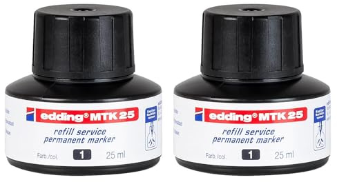 EDDING Capillarité MTK 25 Nachfülltinte für Permanentmarker, Schwarz, 2 Stück