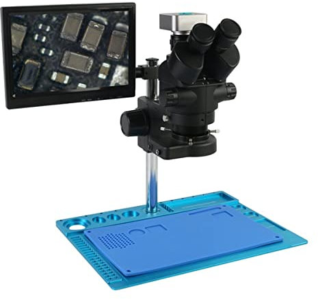 Mikroskopzubehör 7x - 45x. Simul-Focal-Trinokular-Stereomikroskop USB 1080P 36MP 10.1 LCD Monitor Haltbarkeit und zuverlässige Leistung(7-45x B)