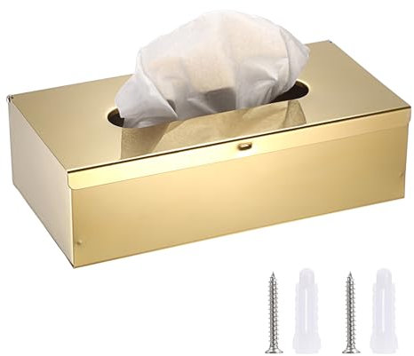 Sumnacon Taschentuchbox-Abdeckung, rechteckig, Edelstahl, stilvolle Taschentuchbox-Halter, moderne Taschentuchabdeckung für Badezimmer, WC, Schlafzimmer, Wohnzimmer, Küche, Tisch, Schreibtisch, Büro,