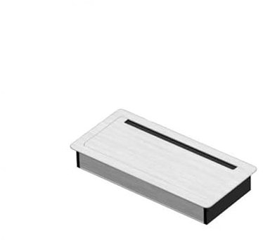 Kabeldurchführung,Kabeldurchführung Schreibtisch 1 Stück Aluminium 200 x 96 mm PC-Schreibtisch-Draht-Kabeltülle Bürotisch-Lochabdeckung mit schwarzer Bürste Kabel-Organizer