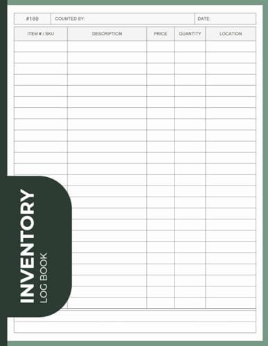 Inventory Log Book: Simple Inventory Tracker for Small Business or Personal Use