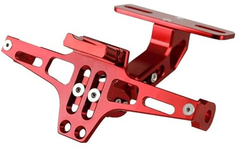 SNWDBH Motorrad-Kennzeichenhalter Für Heckrahmen, Kotflügel-Entfernungsset Für YZF-R3 YZF-R6 YZF-R7 YZFR15 R125 600R Kennzeichenhalter(ROT)
