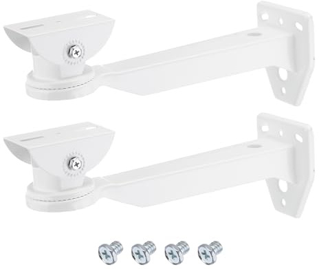 PATIKIL Soporte de Cámara de Seguridad de Esquina de 11 Pulgadas, 2 Paquetes de Soporte Universal de Poste de Esquina de Pared de Montaje de Acero, Soporte Adaptador, Blanco