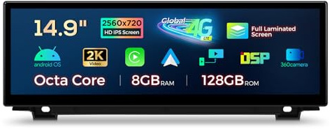 XTRONS 14.9 Inch Android 14 Car Stereo for BMW F10/F11 (2013-2016) NBT System, 2K IPS Touch Screen 8+128GB Global 4G Car Radio GPS Navigation Support Wireless CarPlay Android Auto