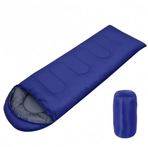 QAZWZG Schlafsack Camping Camping-Schlafsack, leicht, 4 Jahreszeiten, Warmer Umschlag, Rucksackreisen, Outdoor, Baumwolle, Winterschlafsack DeckenschlafsäCke(Blue)
