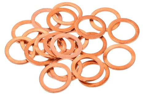 QUARKZMAN 22Pz Rondelle Rame, 16x22x1.5mm Rondelle di Tenuta Piatte Piana Metrica in Rame per Guarnizioni a Compressione per Raccordi Idraulici viti Bullone Dado Guarnizioni Idrauliche